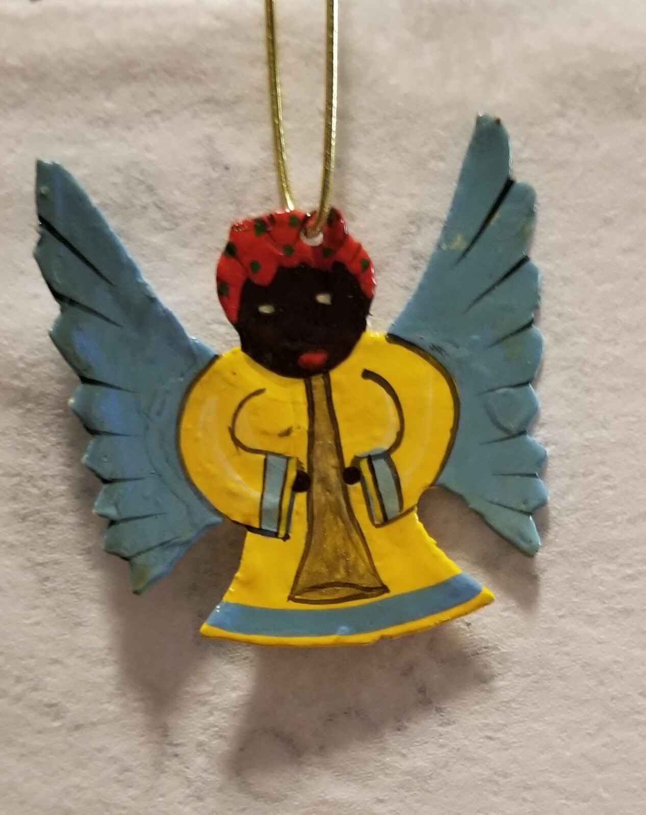 3″ Tropical Art Handcrafted Haitian Metal Angel Ornament–new!