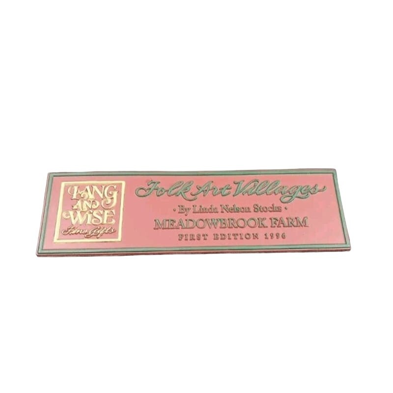 Lang and Wise Meadowbrook Farm First Edition Name Plate 30010514 Sealed