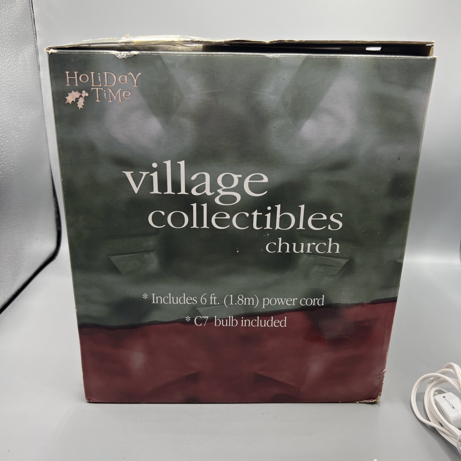 VTG Holiday Time Village Collectibles Lighted Church Cathedral 10” Tall Lighted