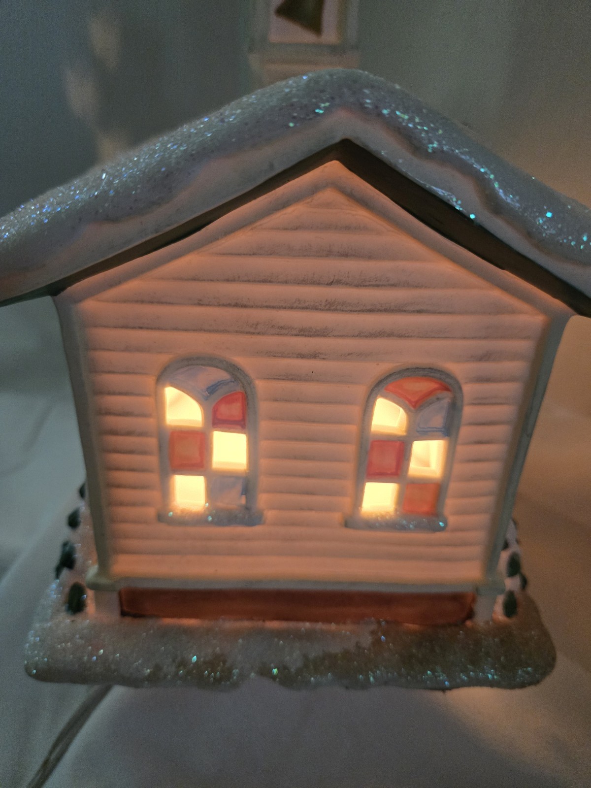 Snow Church Bedford Falls Christmas Village Ceramic It’s a Wonderful Life