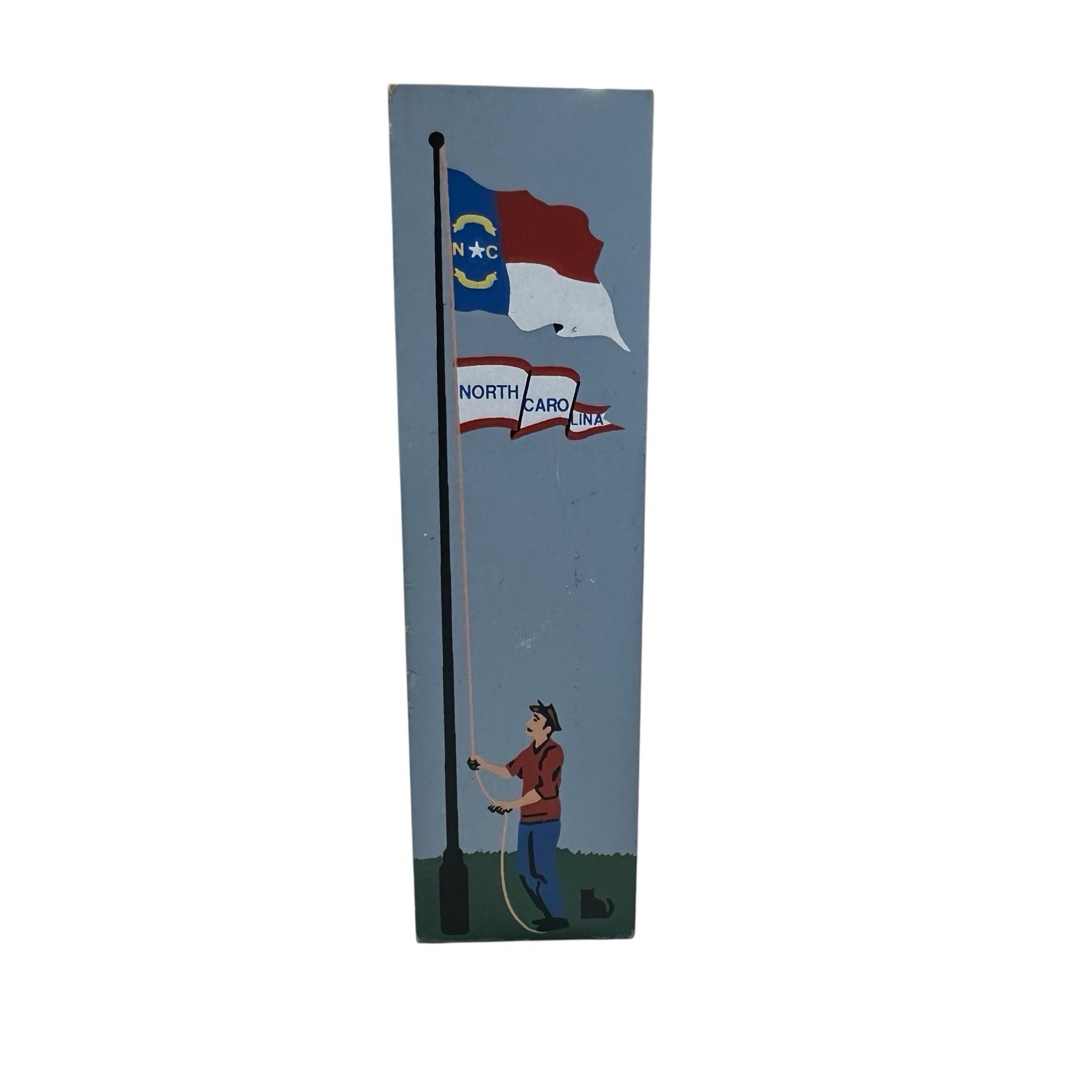 The Cat’s Meow Lot Of 6 North Carolina Flag Church Cotton Shelf Sitter Folk Art