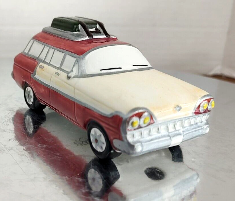 Sept 56 Snow Village #5457-7 Hand Painted Retired Classic Car Station Wagon NOS