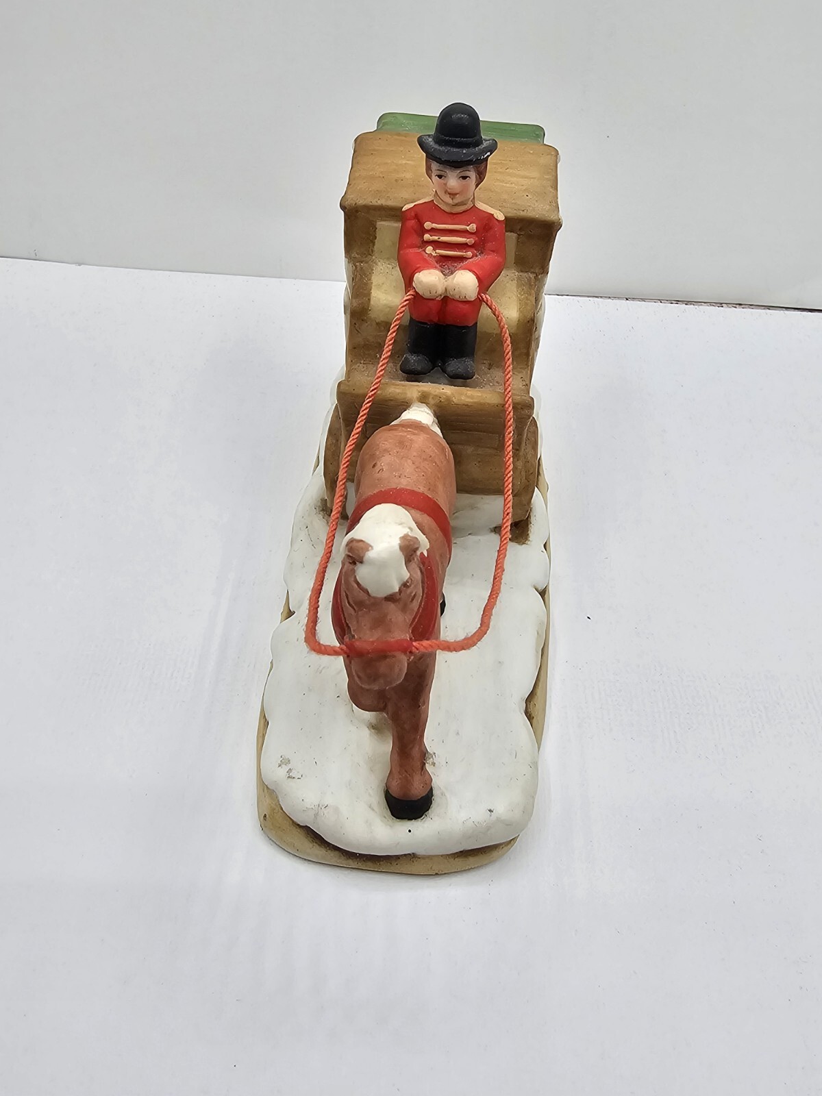 Lefton Village Cab Horse Drawn Carriage 06459 Colonial Village 1987 Coachman