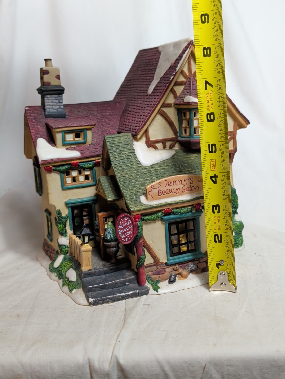 O’Well Christmas Village Jenny’s Beauty Salon Lighted House Decor Vintage 1996