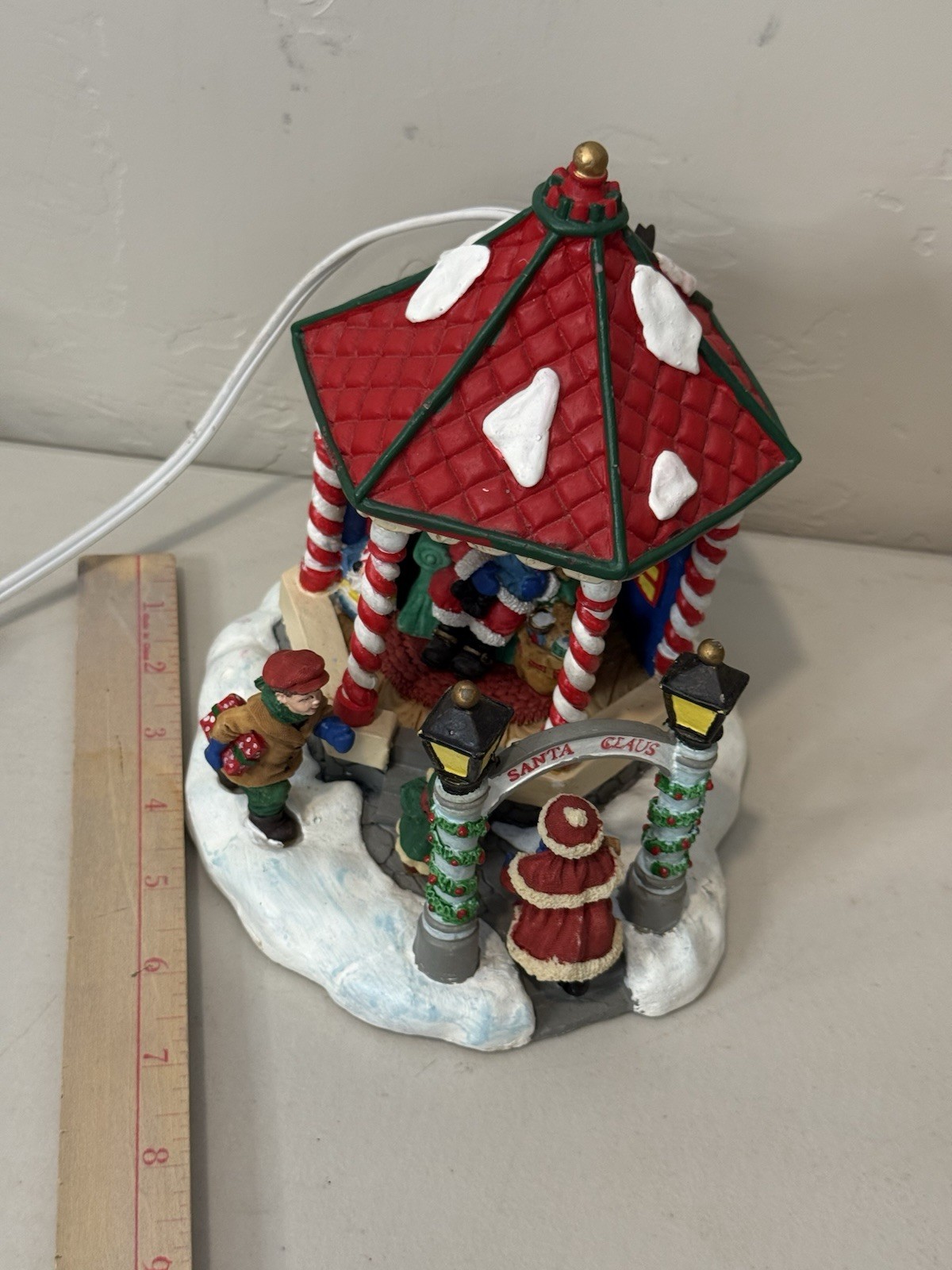 VTG Trim A Home Christmas Village Gazebo Santa Light Up Decoration Sears 788225