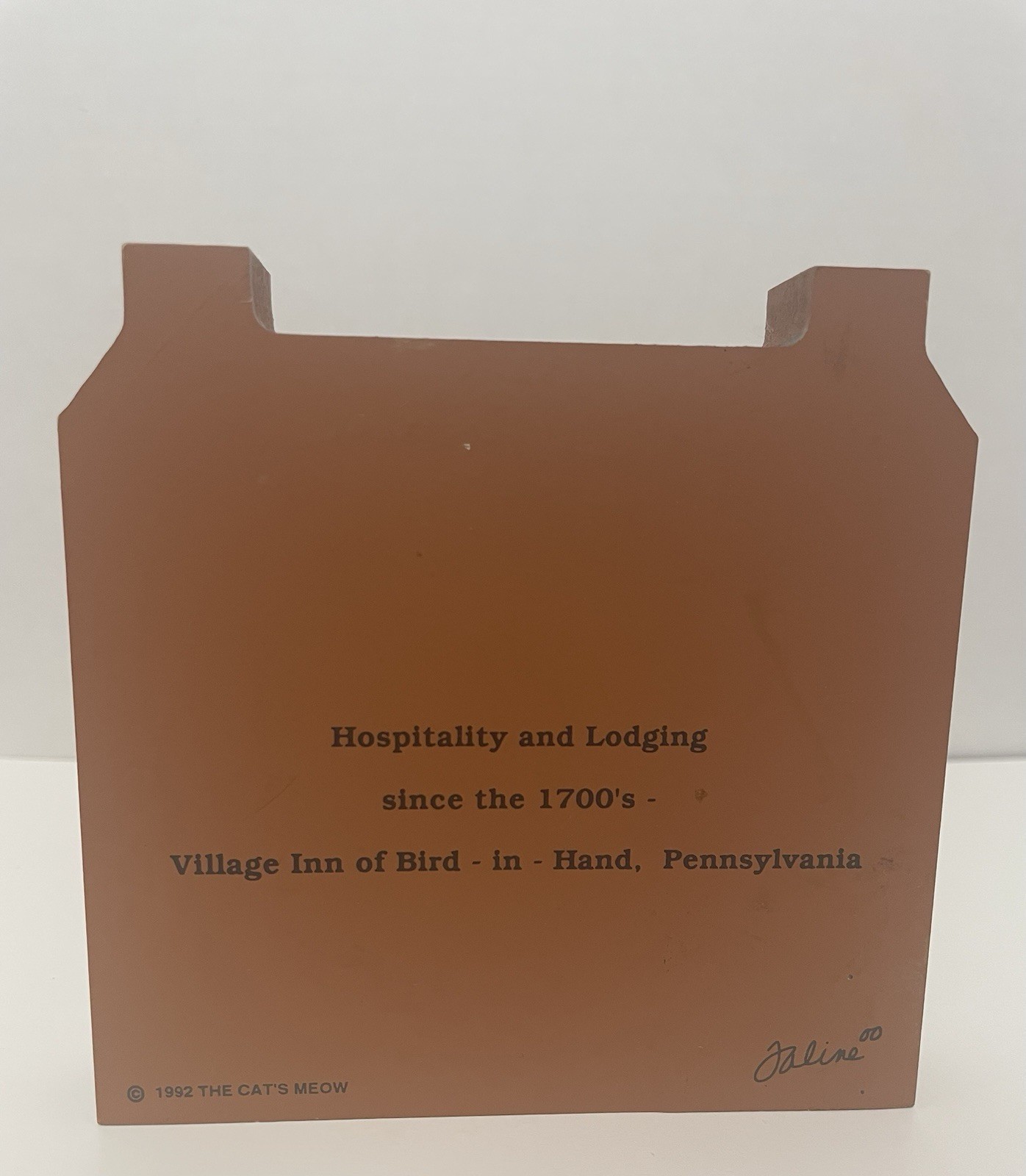 VTG The Cat’s Meow Hospitality And Lodging Village Inn Bird-in-Hand 1992 PA Wood