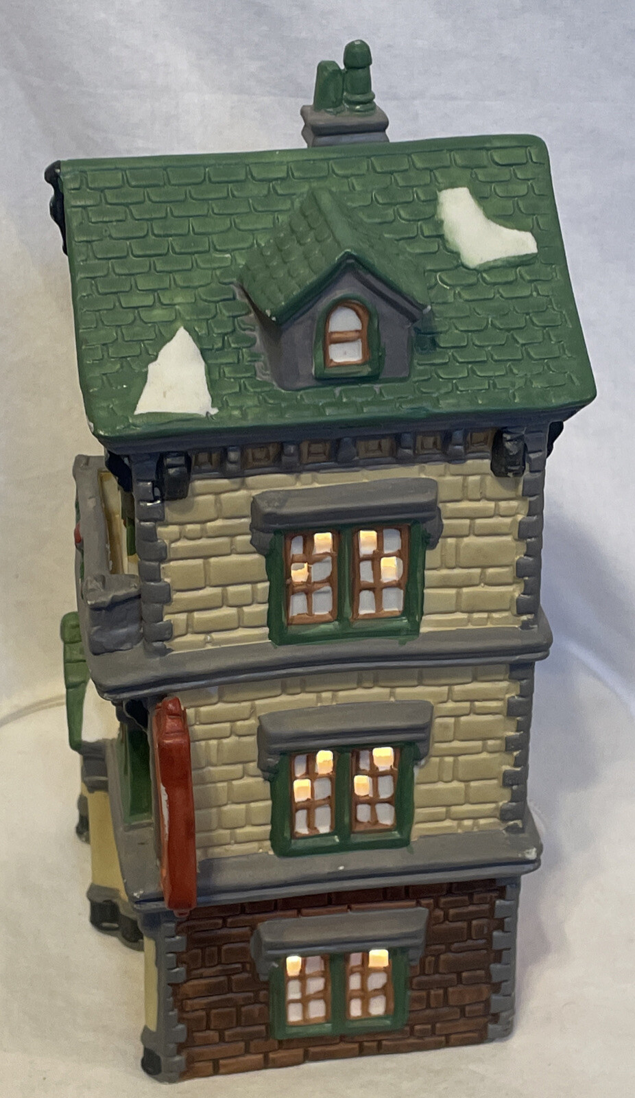 1994 O’WELL Dickens Keepsake Porcelain-3 Story Antiques Shop with Light and Cord