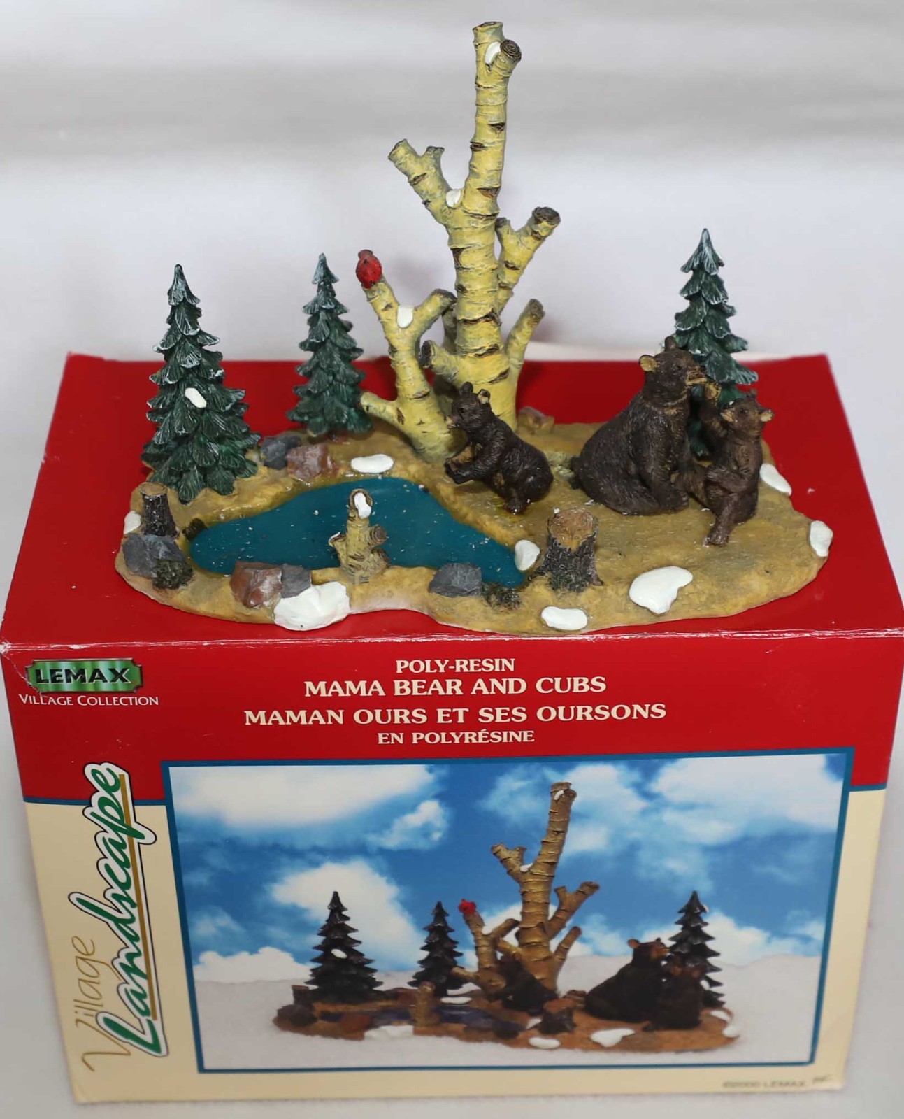 LEMAX MAMA BEAR AND CUBS VILLAGE FIGURINE ACCESSORY CHRISTMAS 03341A