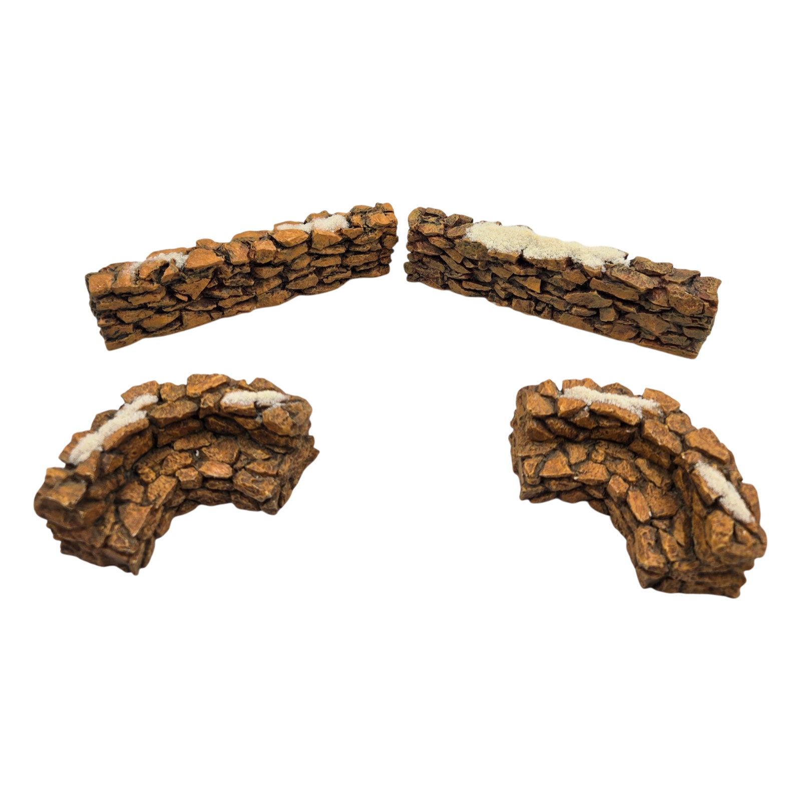 Department 56 2 Curved Bench 2 Straight Wall Stone