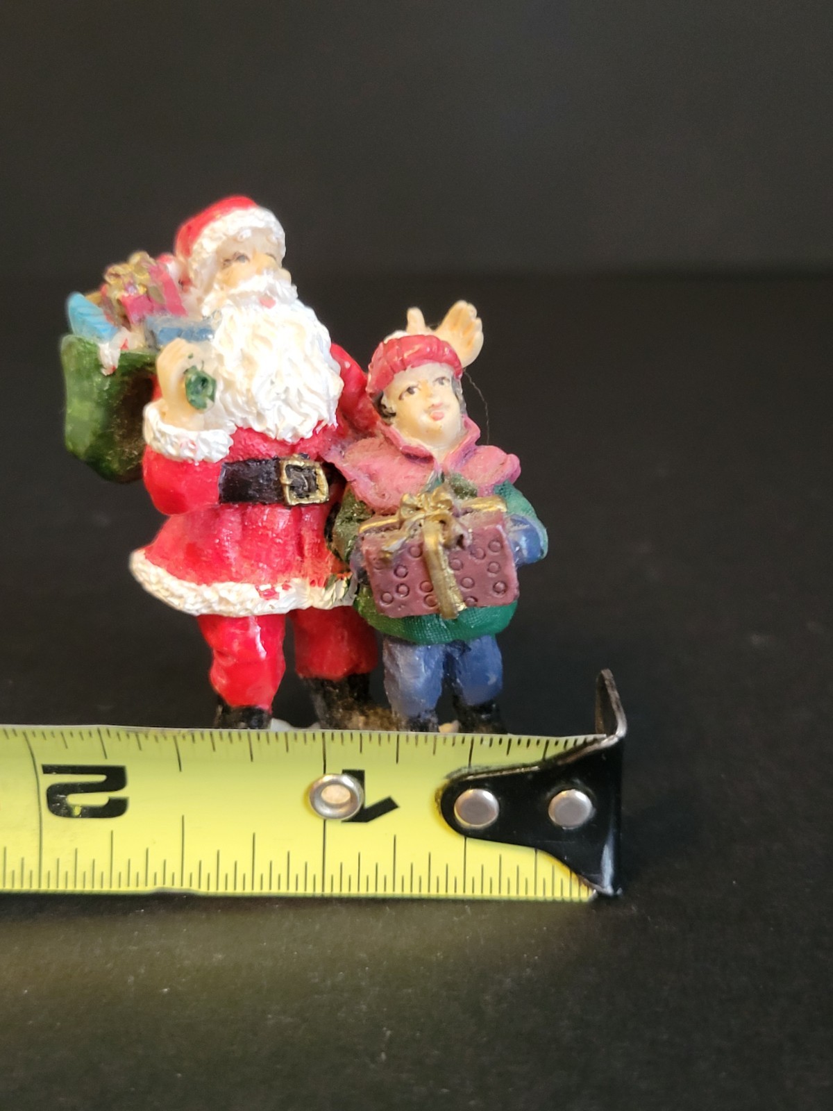 St. Nicholas Square Christmas Village Santa with Boy and Presents