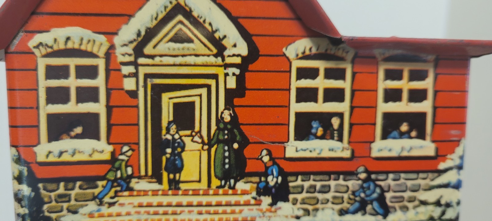 Vintage Tin Schoolhouse School P.S. 23 Christmas Americana Porch Decor 4 1/2″