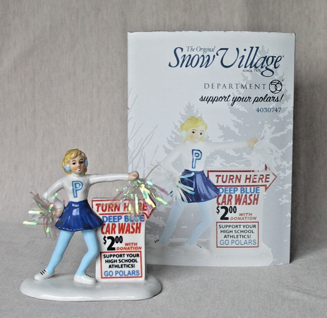 DEPT 56 “SUPPORT YOUR POLARS!” SNOW VILLAGE FIGURINE 3″ NEW