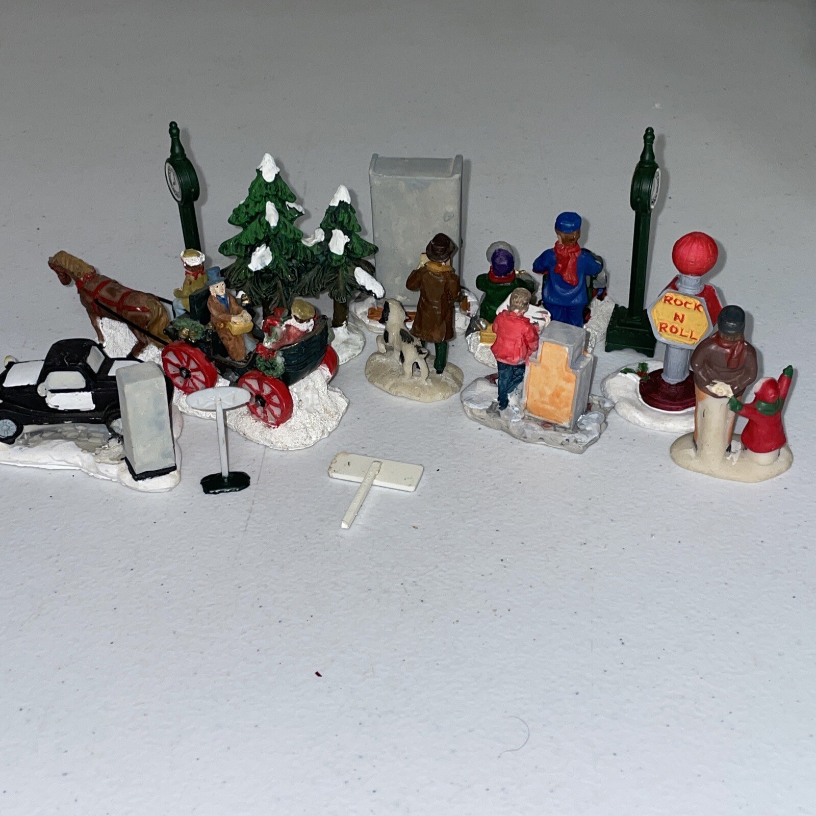 Vintage Christmas Village Figurine Lot Various Christmas Santa Clause Figures