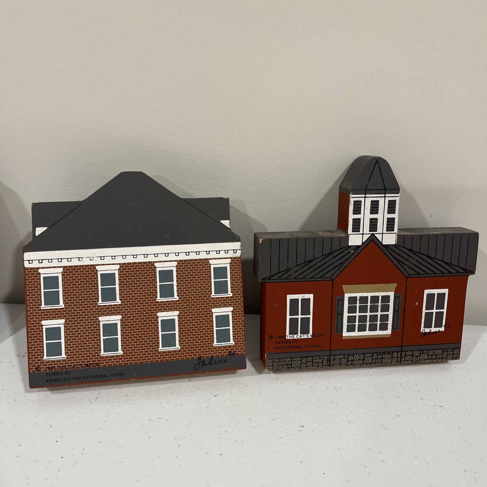 Cat’s Meow Wooden Village House Collectibles Lot of 6 Series VII 7 Bakery School
