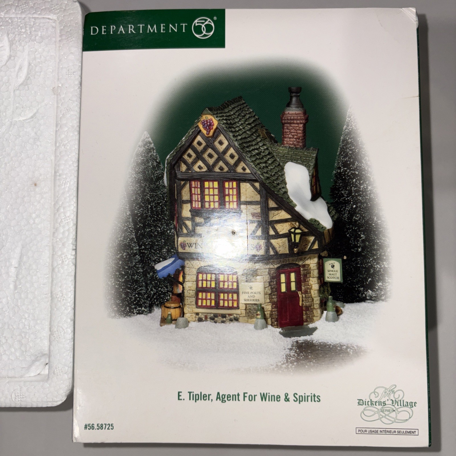 Department 56 Dickens Village Series#58725U E.Tipler Agentfor Wine&Spirits