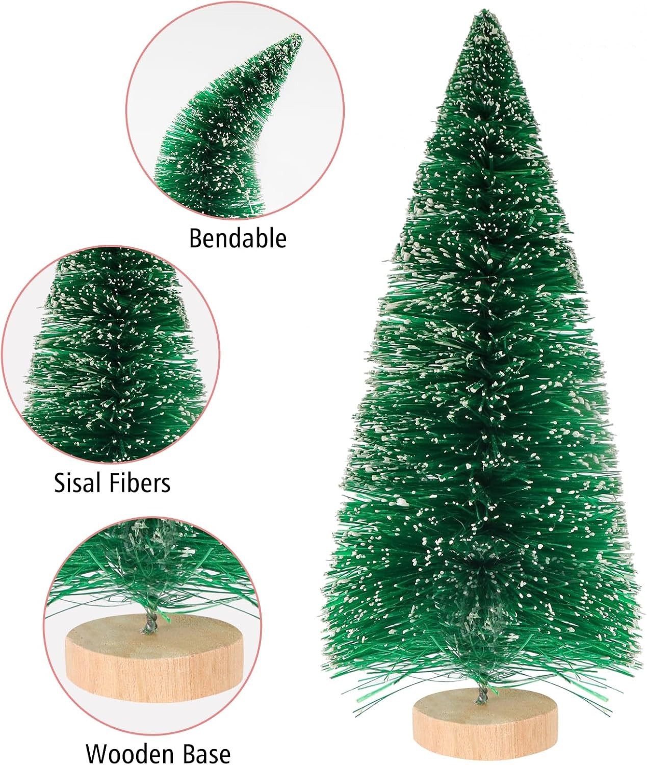 Versatile 30-Piece Bottle Brush Trees for Indoor Christmas Displays & DIY