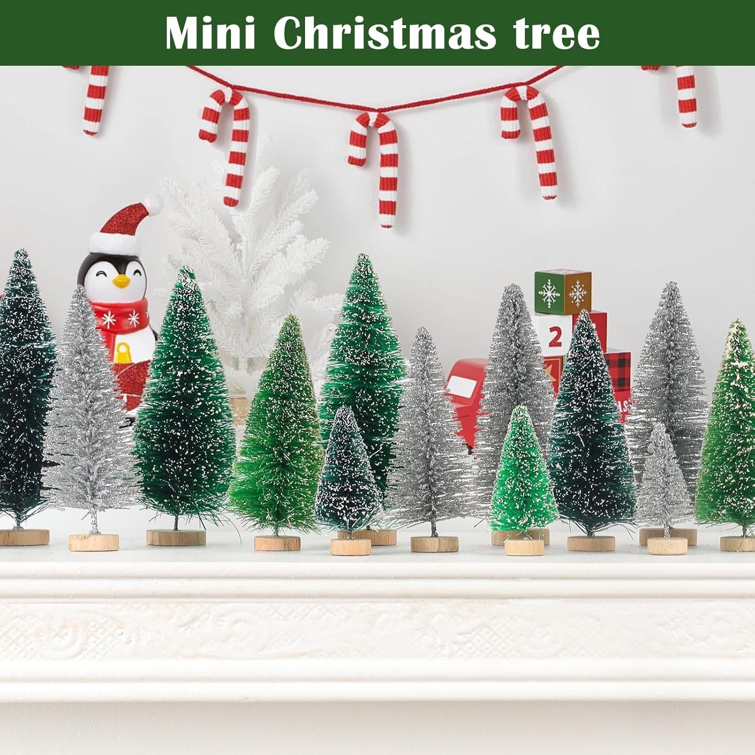 Versatile 30-Piece Bottle Brush Trees for Indoor Christmas Displays & DIY