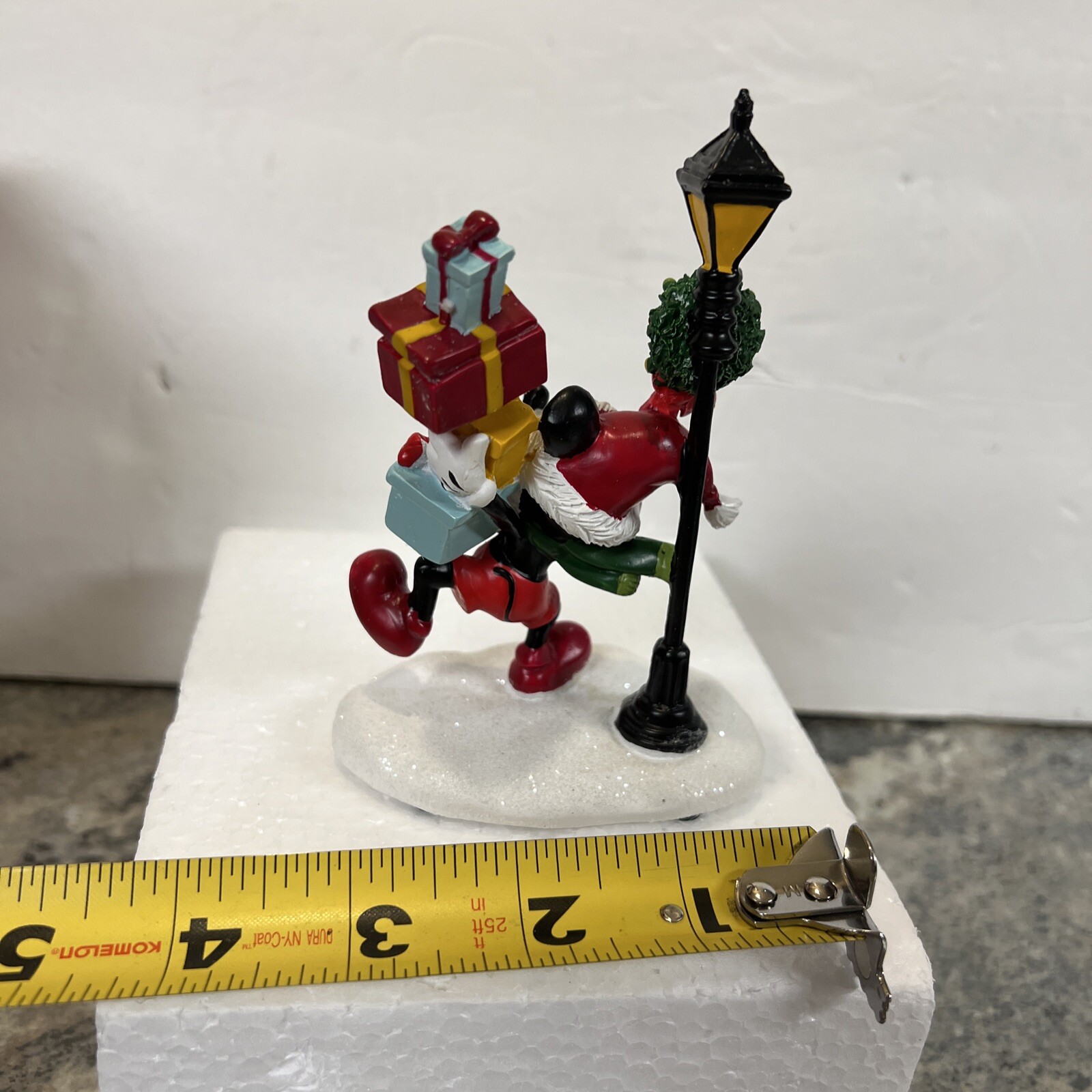 St. Nicholas Square Disney Mickey Mouse with Presents Christmas Village Lamppost