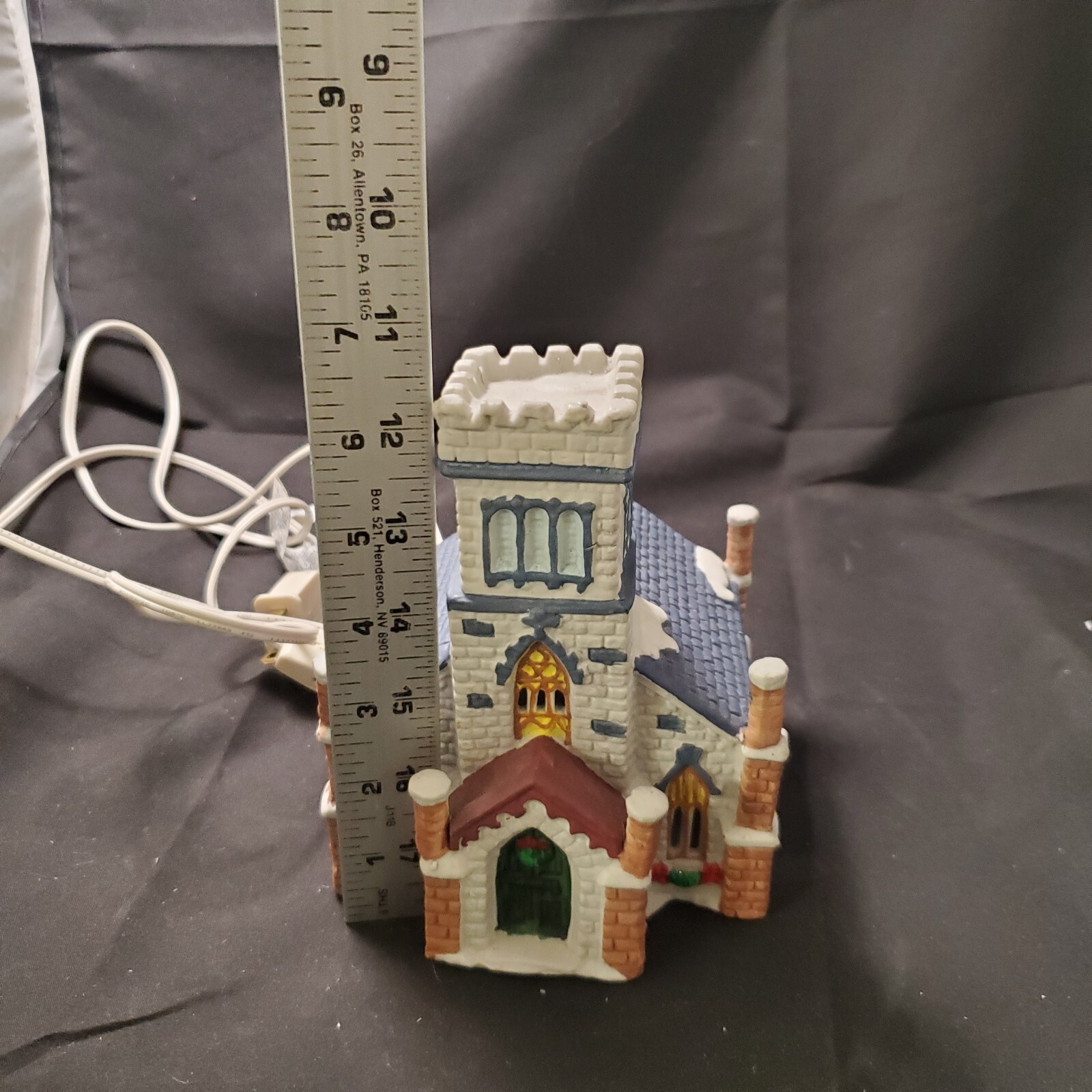 1994 Vintage Noma Dickensville Ceramic Christmas Village Church 8.5” Tall