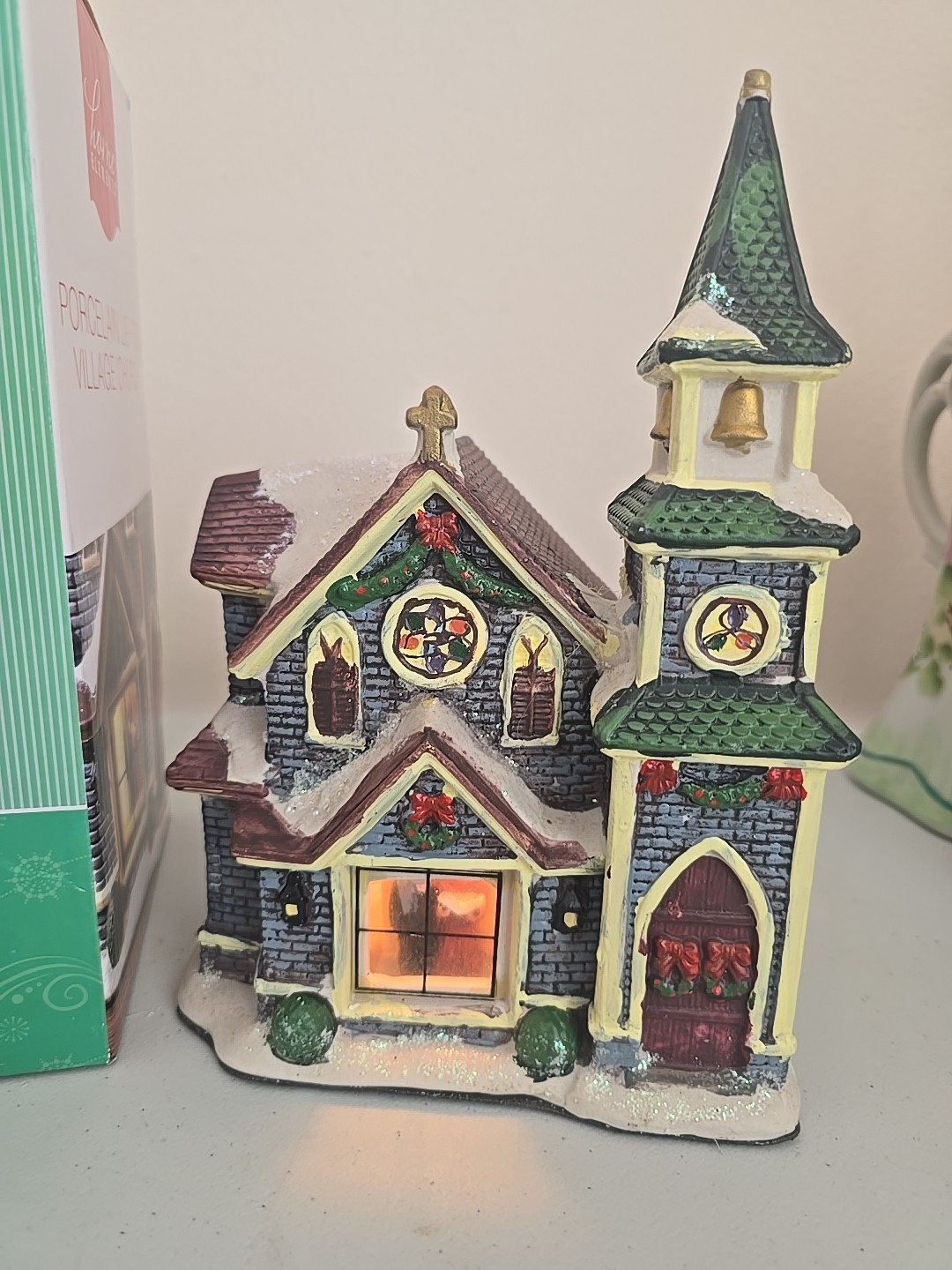 Christmas Village Church Home Elements Porcelain Lighted