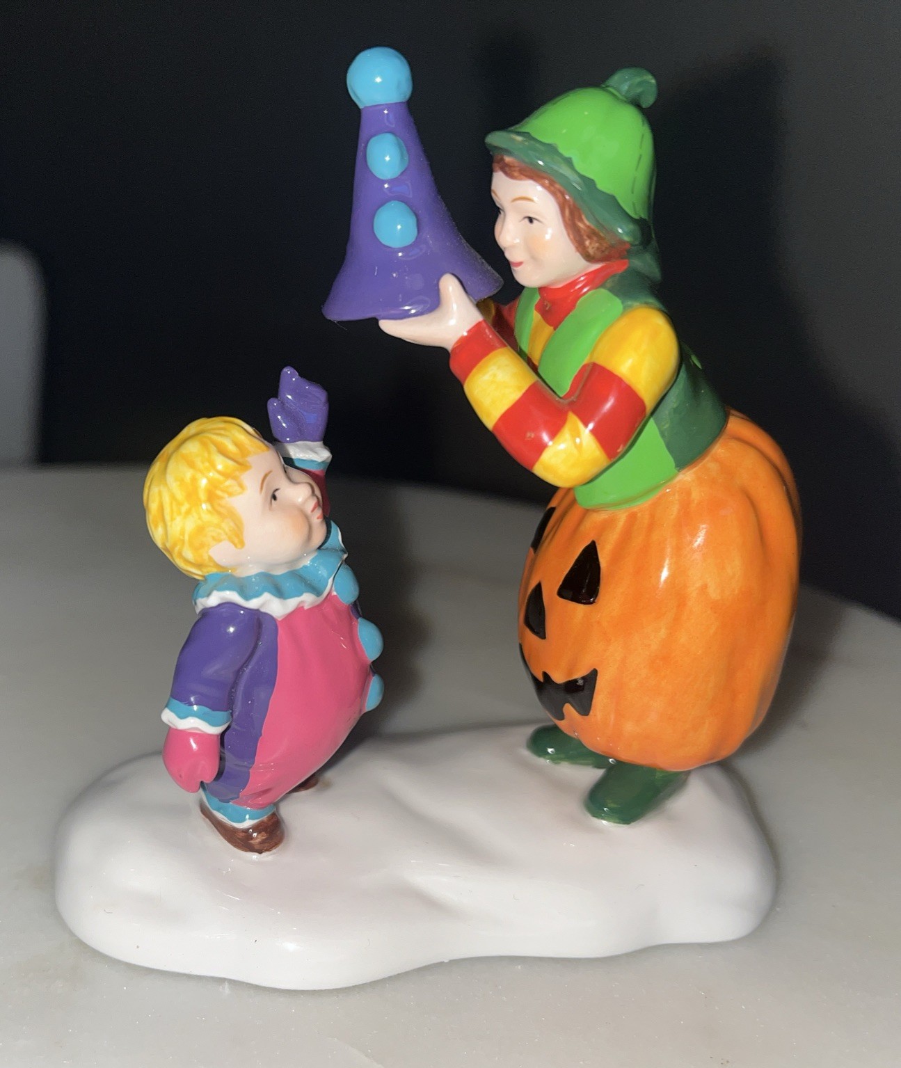 Dept. 56 Snow Village-Halloween Trick or Treat Kids Set of 3 RARE 1- Pumpkin Mom
