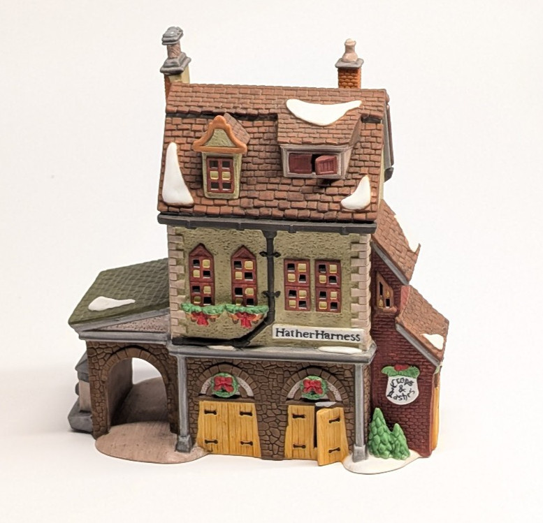 Department 56 Dickens Village Hather Harness 1994 Lighted Building w/ Cord