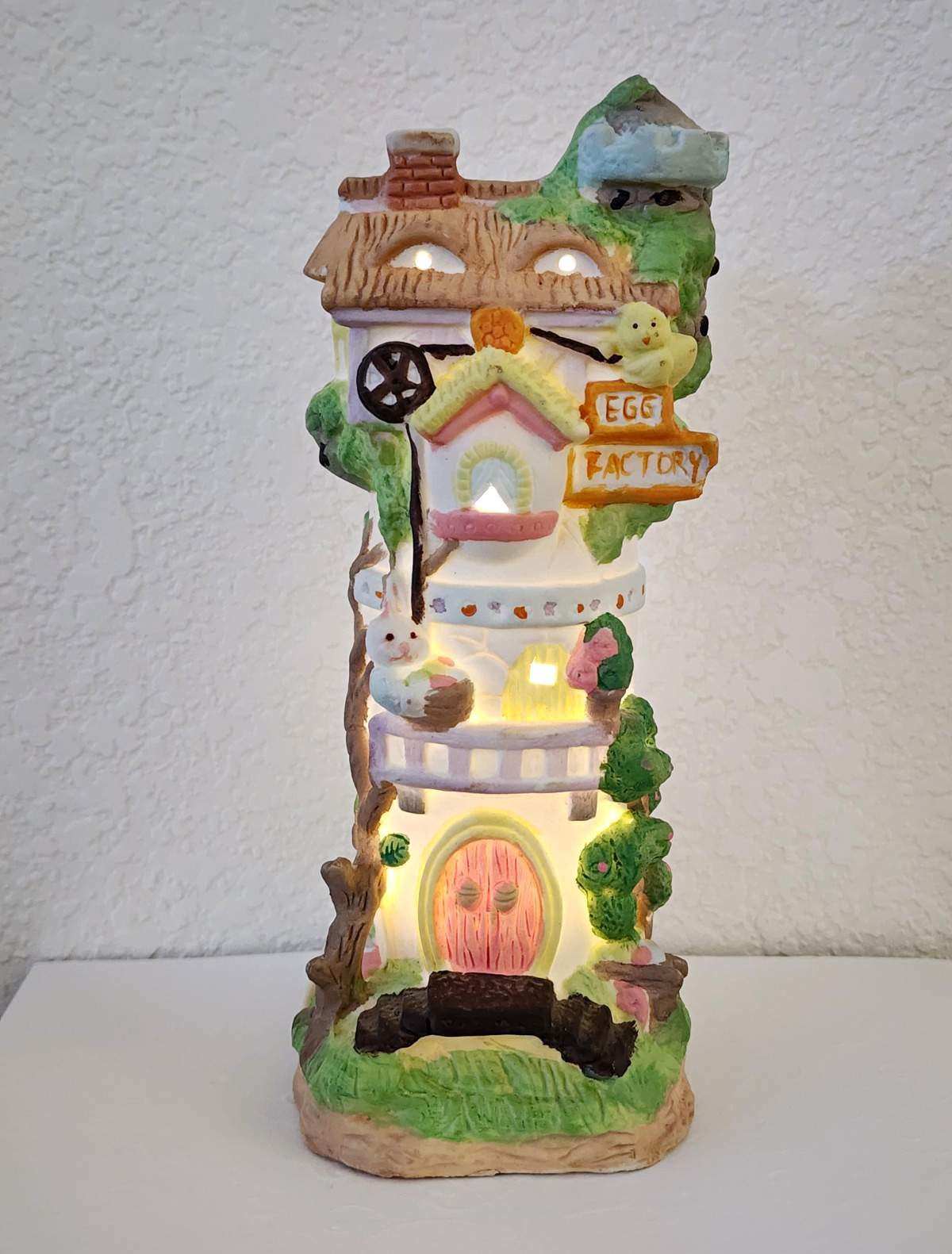 Vintage 1990s Pacific Rim “Hi-Town Village” Easter Egg Factory figurine Apprx 8″