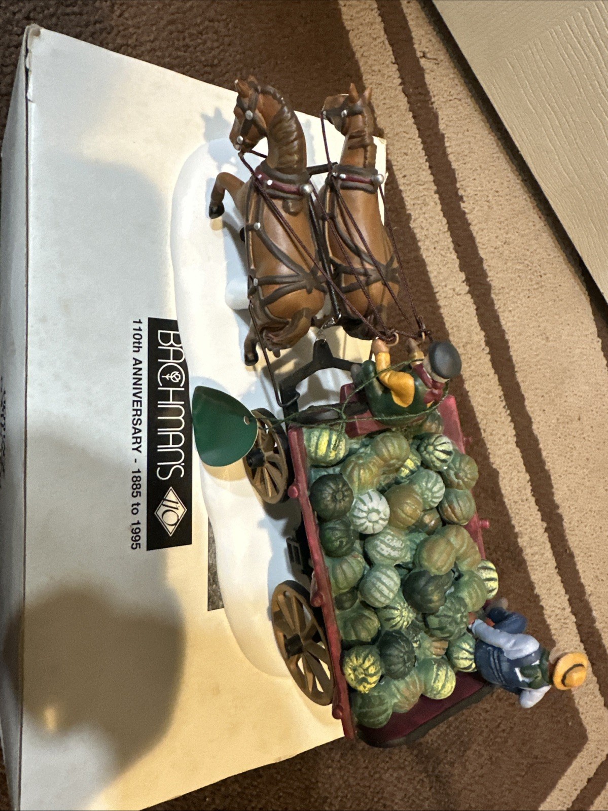 DEPARTMENT 56 HORSE-DRAWN SQUASH CART BACHMAN’S 1995 ANNIVERSARY EDITION NEW/MIB