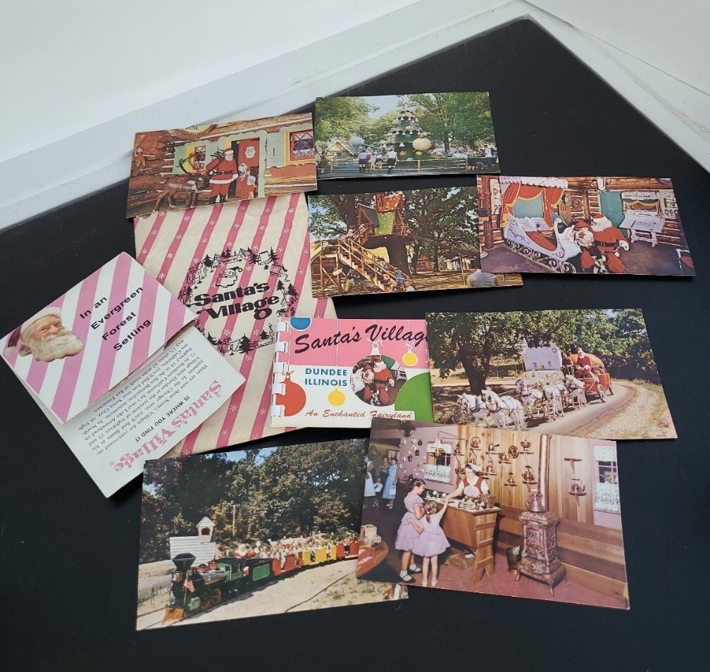 Santas village post card set Vintage