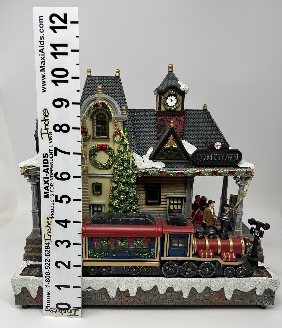Home Elements Christmas Hometown Animated LED Train Station Musical READ VIDEO