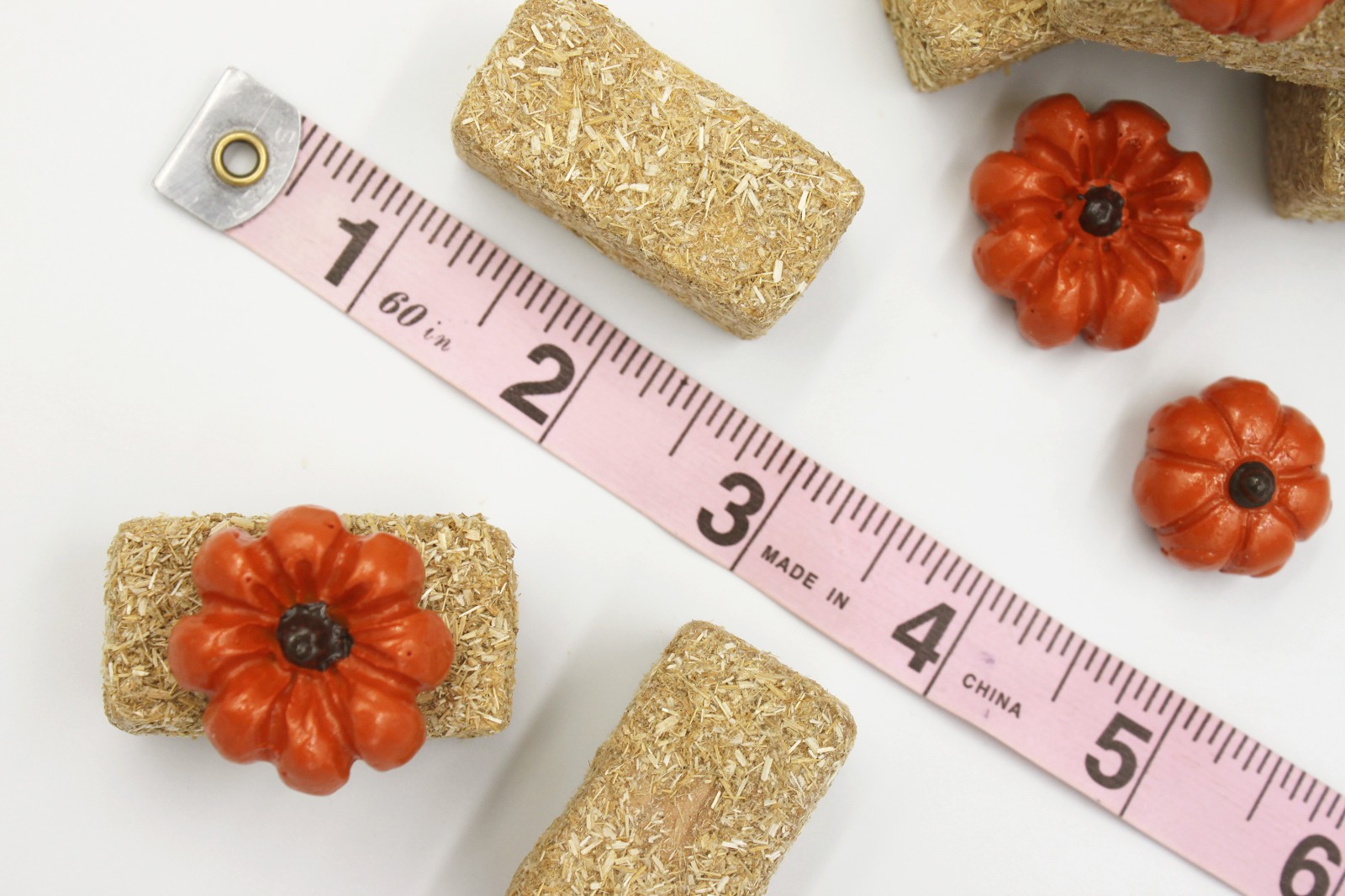 Miniature 24Pk Pumpkins or Hay Bales: Fall Fairy Garden, Haunted Village Decor