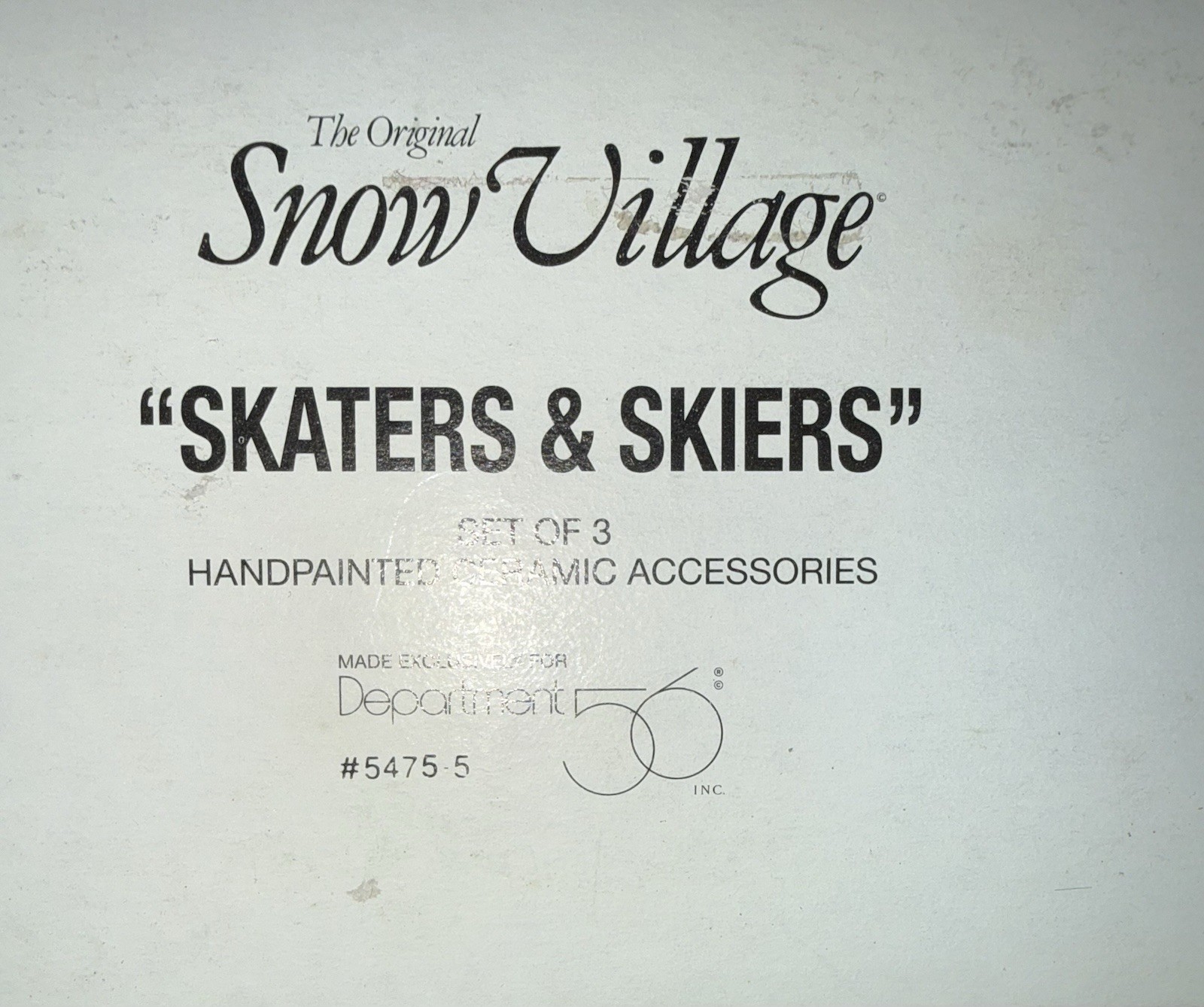 Department 56 Snow Village Skaters and Skiers 3 in Set #54755 w Box and Sleeve