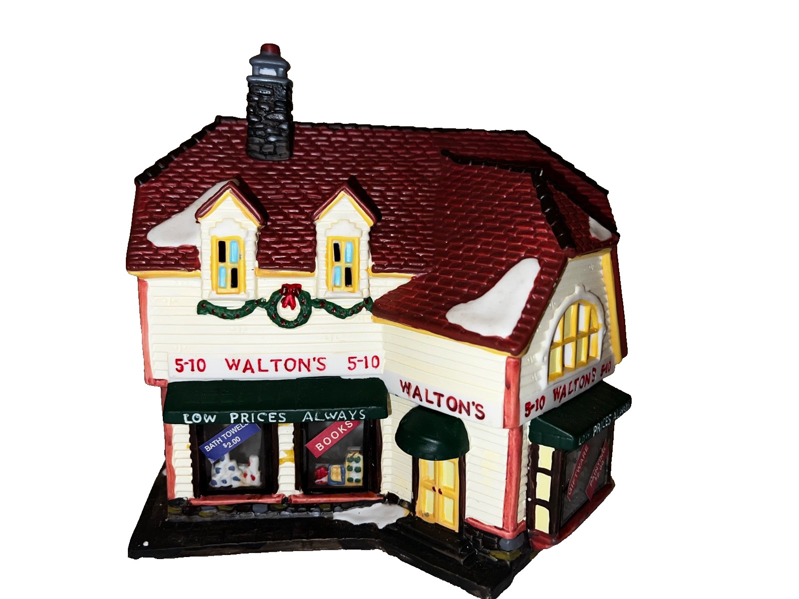Holiday Time: Vintage Waltons 5&10 Porcelain Lighted House Christmas Village