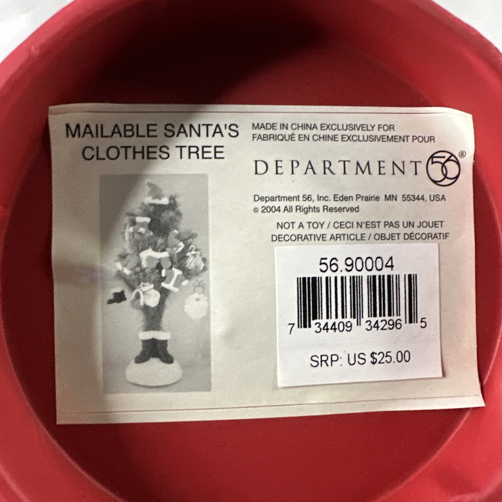 Department 56 Mailable Santa’s Clothes Tree w/ Recordable Message Christmas