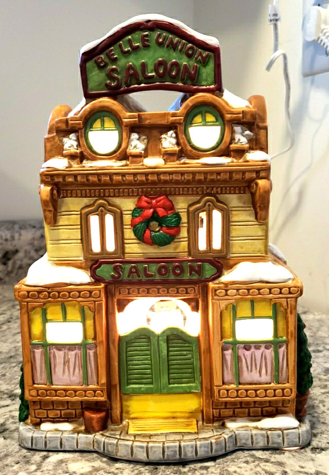 Lefton Colonial Village Belle Union Saloon 02482 By Byron Wood Christmas Village