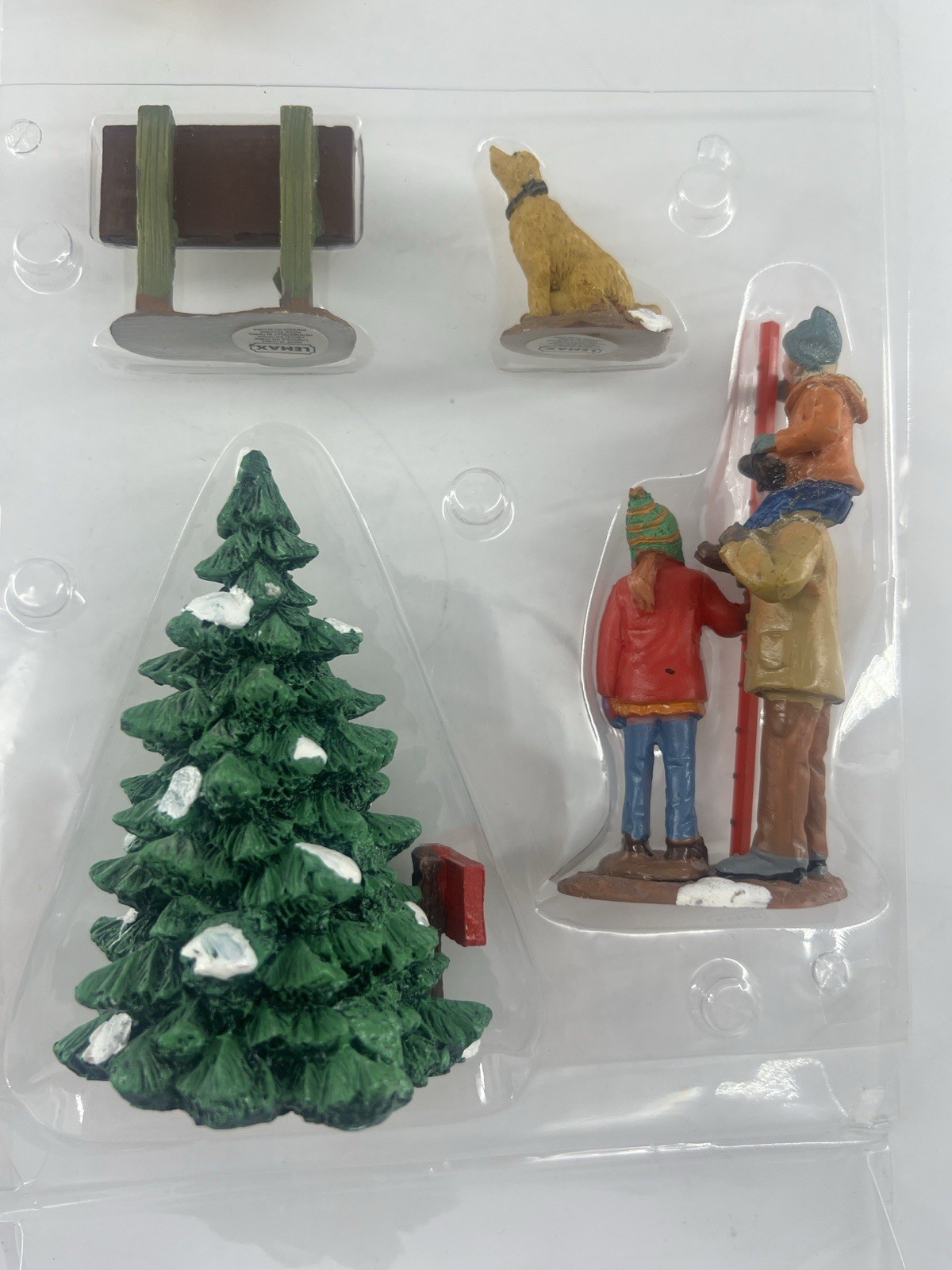 Lemax Christmas Village Accessories Tree Cutting Family Holiday Christmas