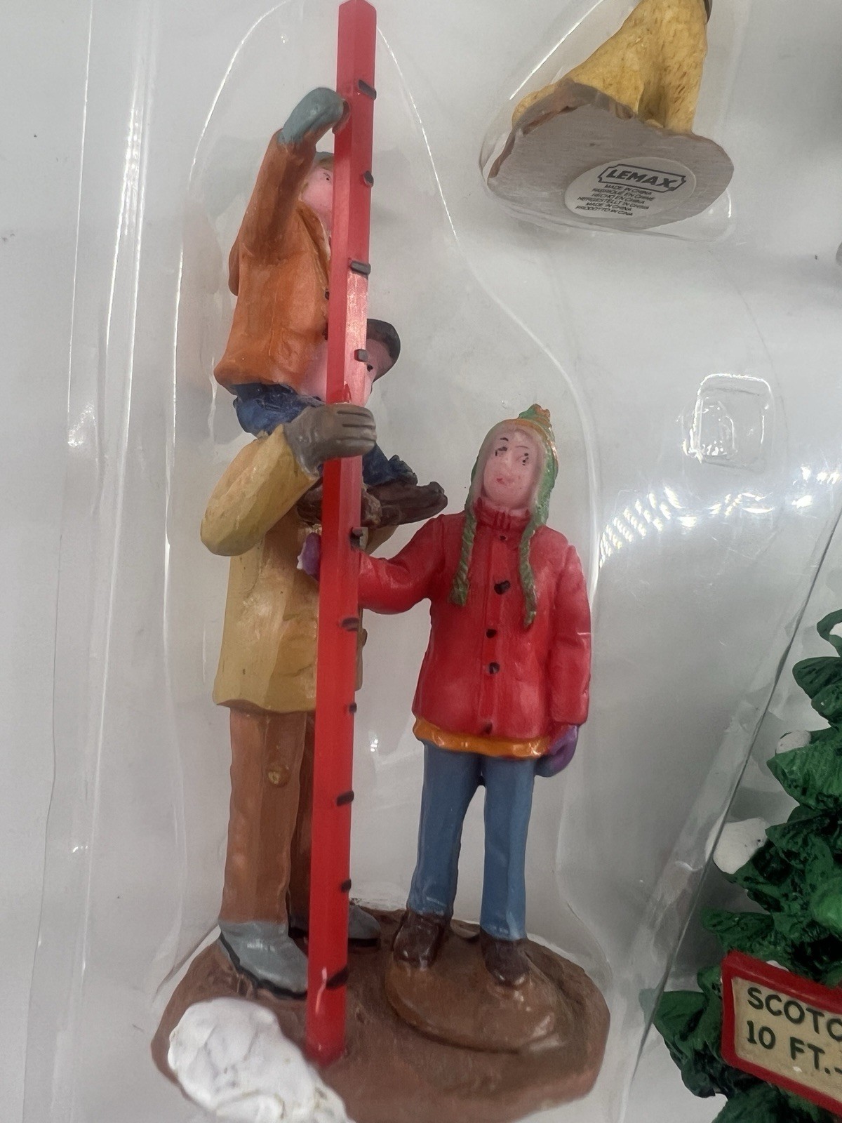 Lemax Christmas Village Accessories Tree Cutting Family Holiday Christmas