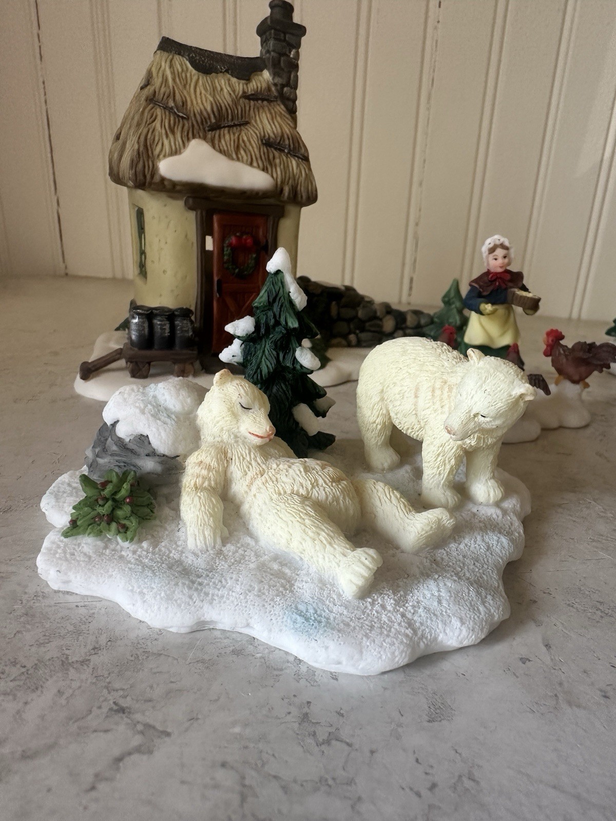 O’Well Christmas Village Accessories People Pond Farm Animals Figurines Med & Lg