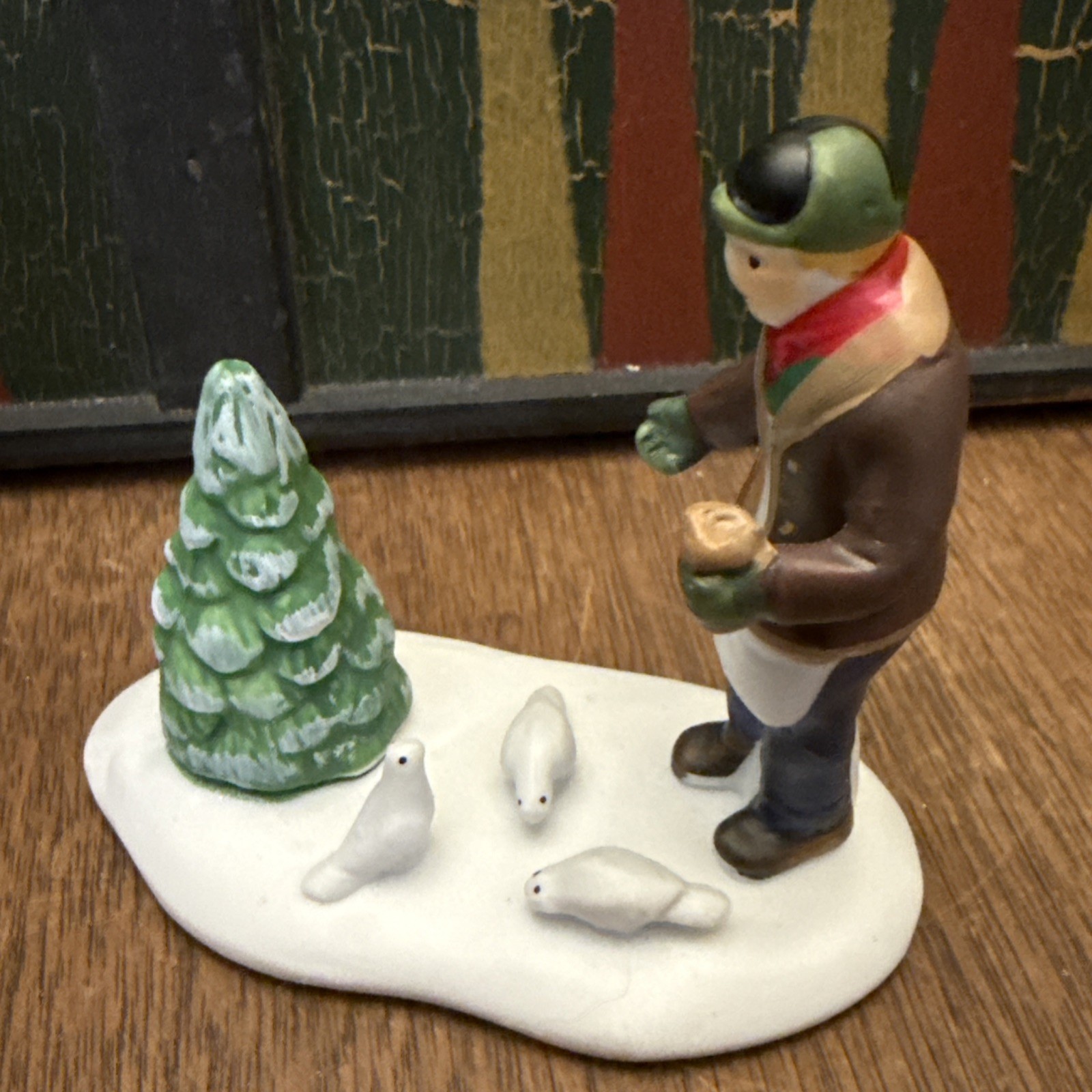Lemax Christmas Village Decorating The Christmas Tree Feeding Birds Snowman 3 Pc
