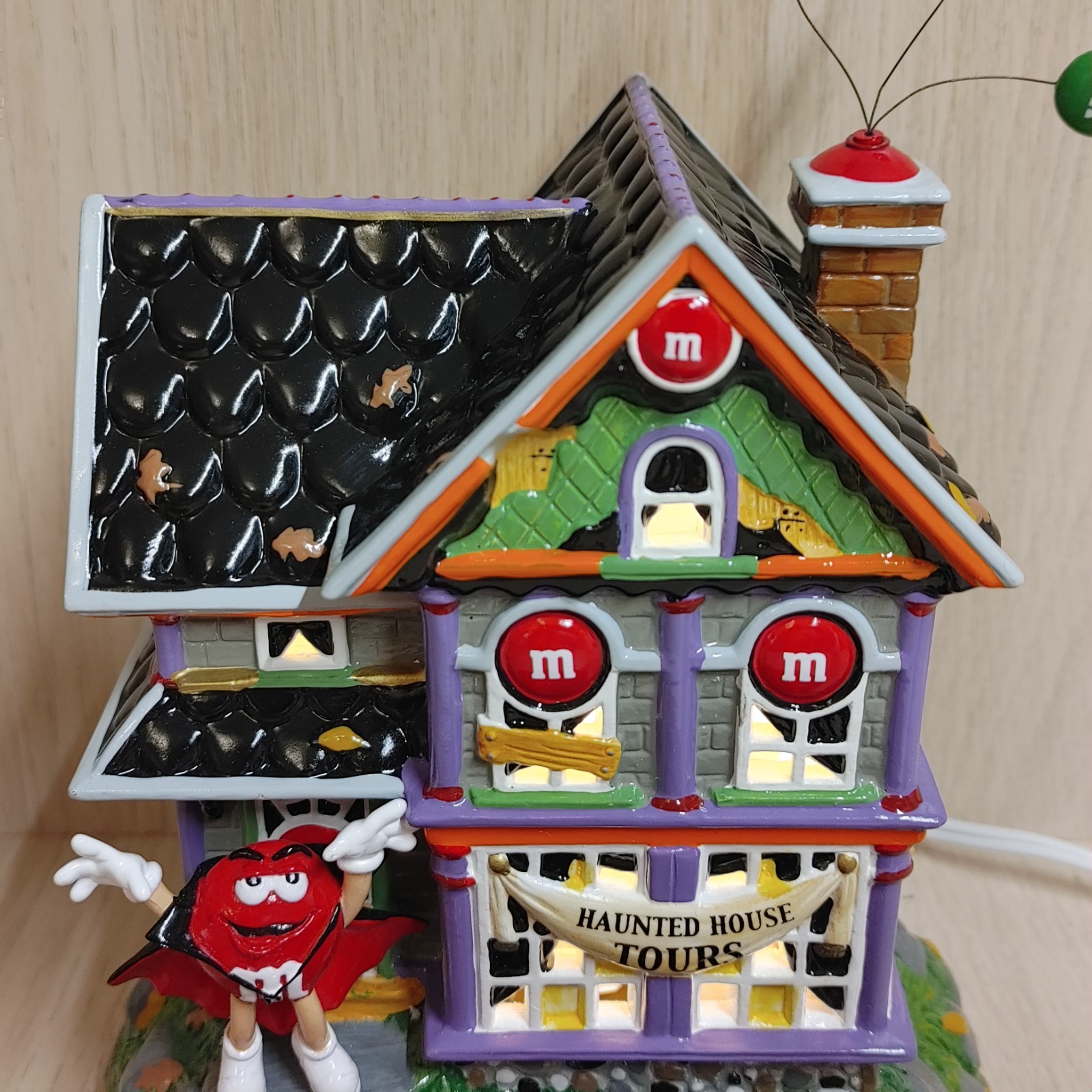 Dept 56 Haunted House Tours M&M With Candy Dish Lighted Halloween Working