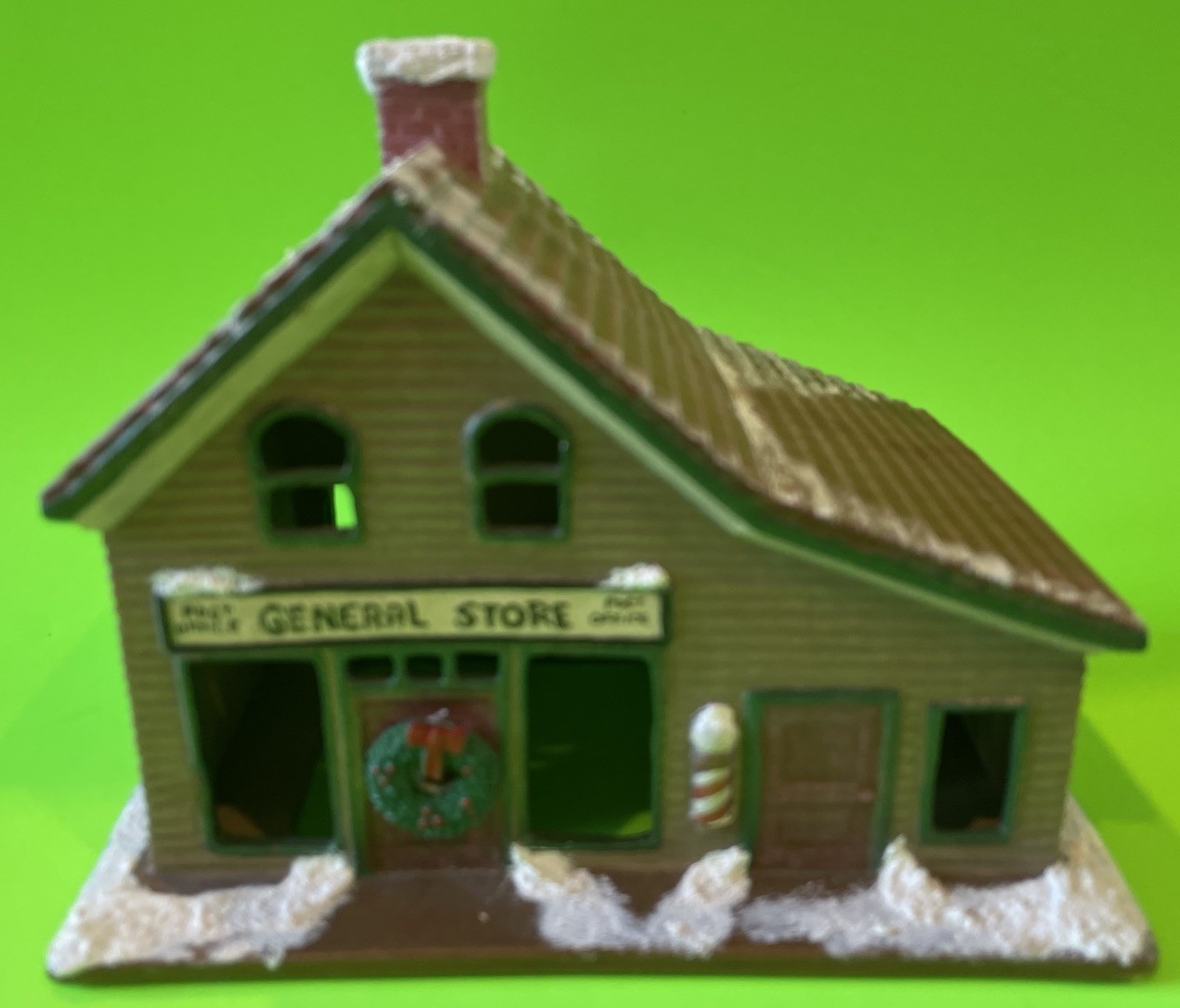 General Store Christmas Americana Village 7.5″ Ceramic Homemade Vintage