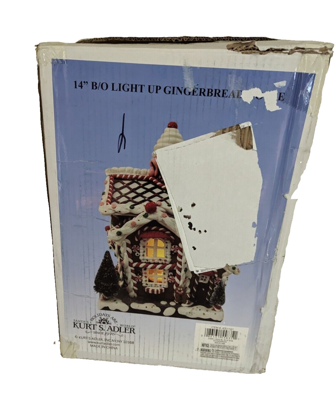 Kurt Adler 14″ Battery-Operated Light-Up Gingerbread House Table Piece