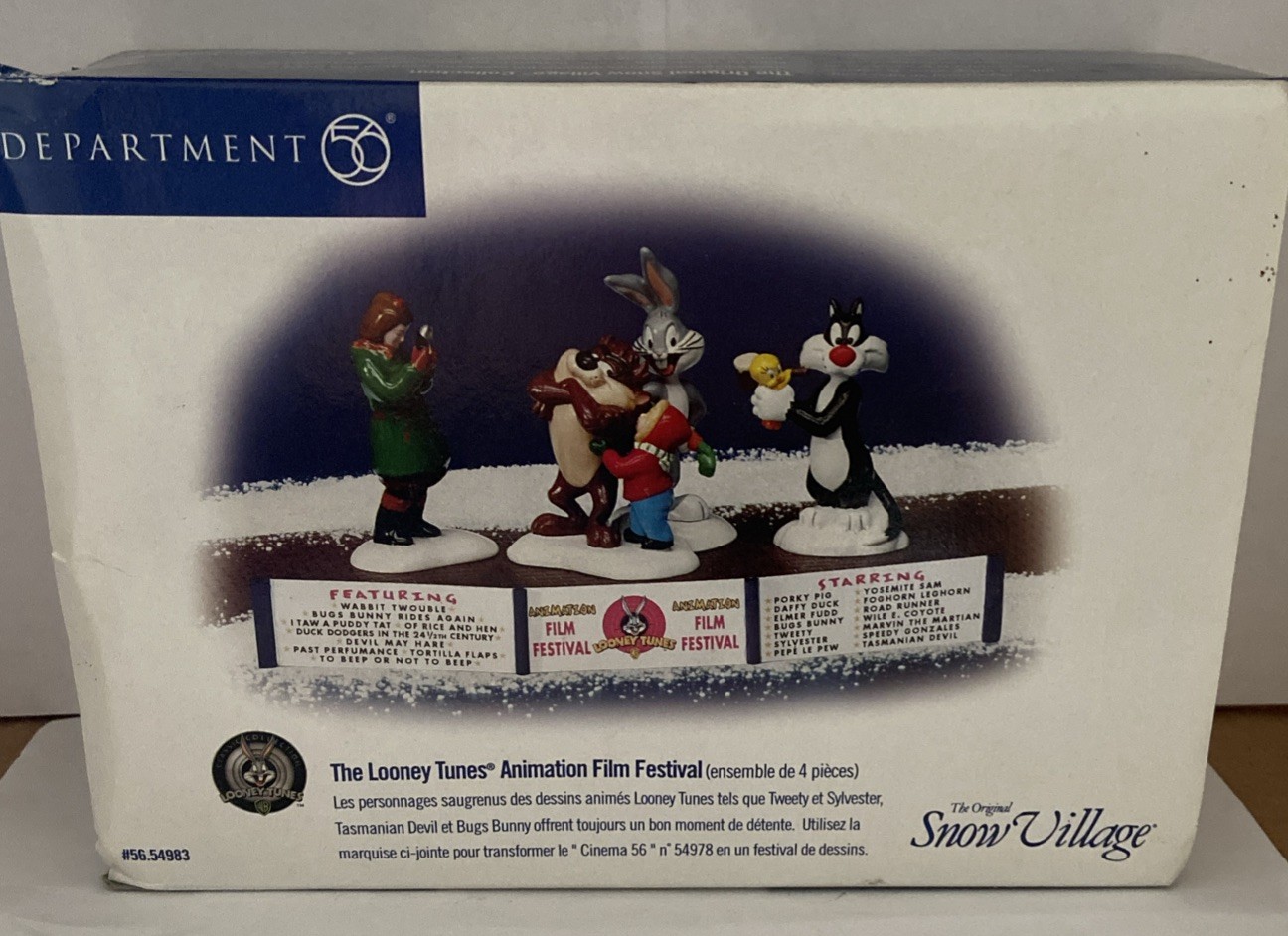 DEPT 56 THE LOONEY TUNES ANIMATION FILM FESTIVAL 54983 SNOW VILLAGE CHRISTMAS