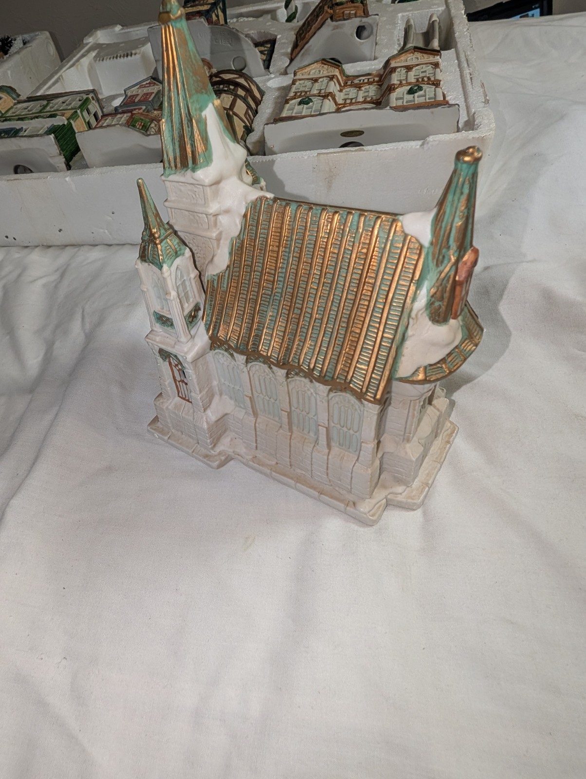Traditions 39 Piece Porcelain Victorian Village Illuminated Christmas Set