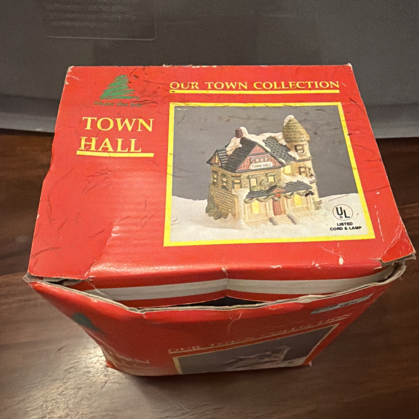 Vintage Share The Joy-Our Town Collection Christmas Village town hall