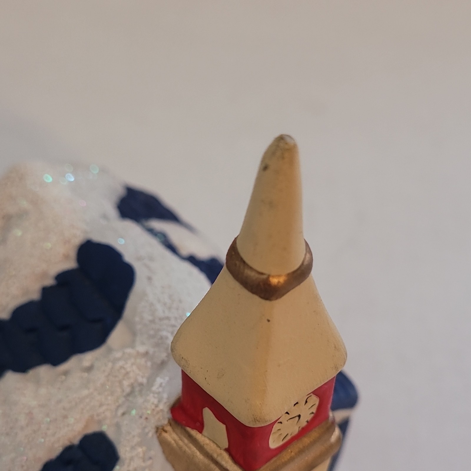 K’s Collection Christmas Village Church Building Glitter Ceramic 5in