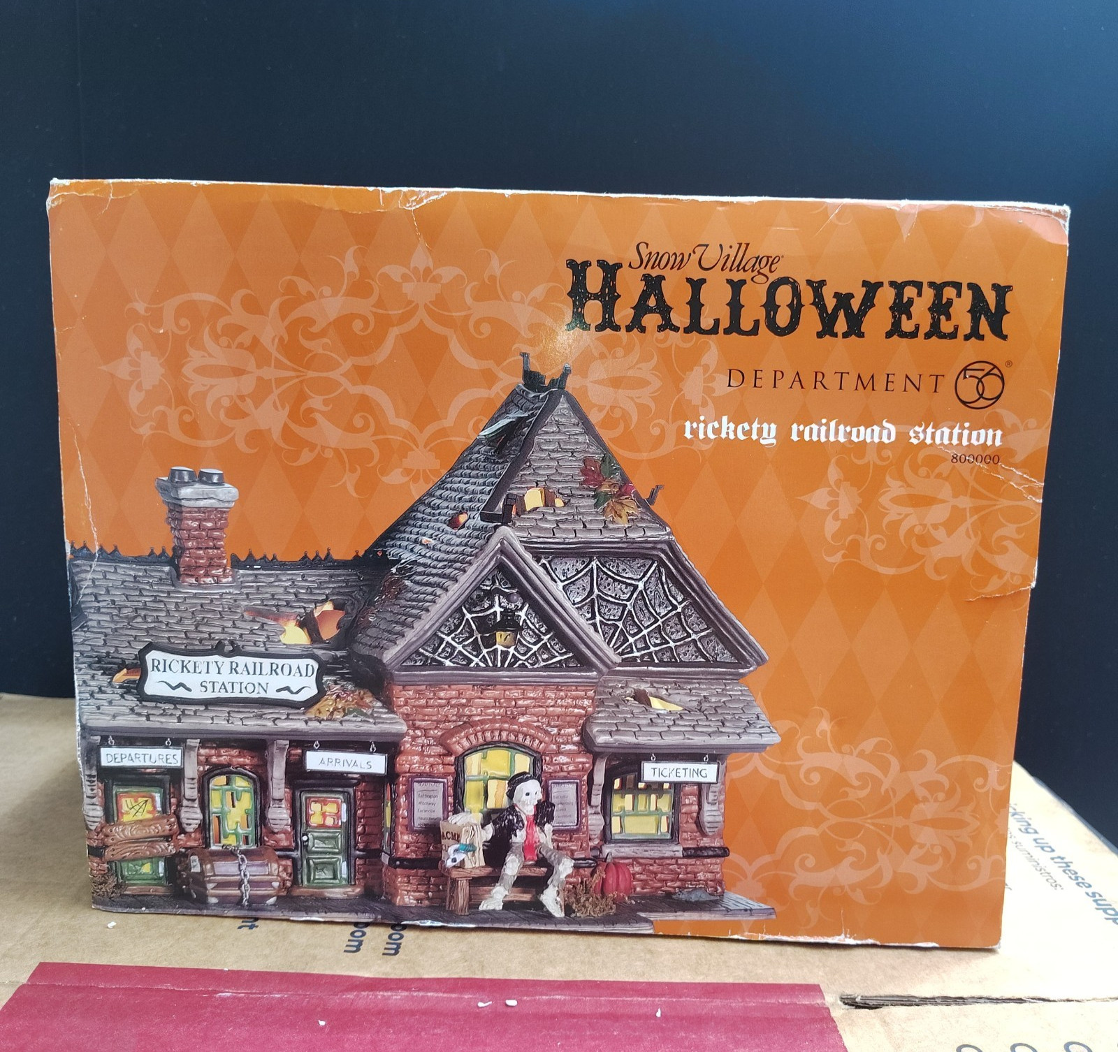 Dept 56 Rickety Railroad Station Halloween Snow Village #800000 w/ Box Working