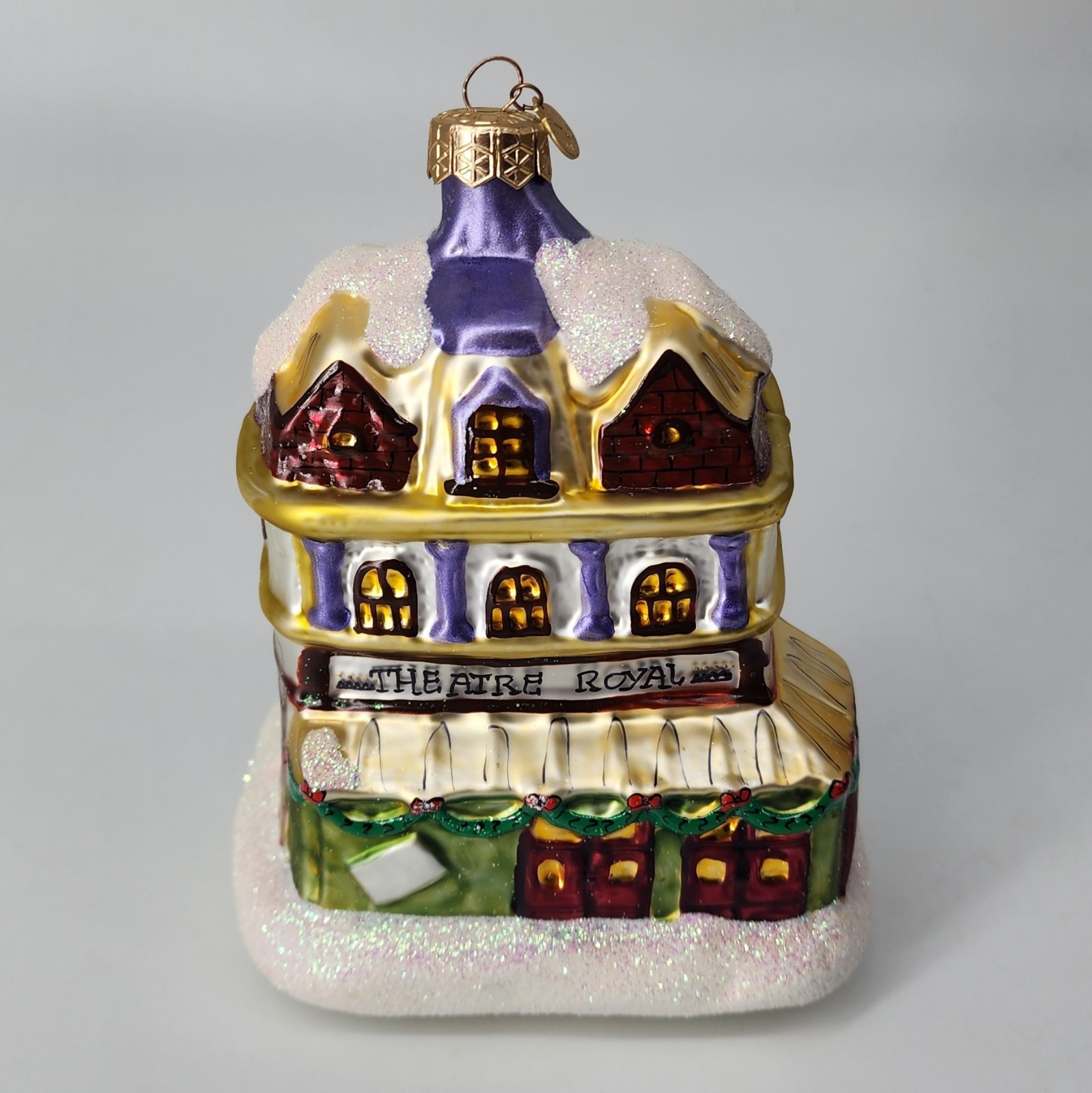 Dept 56 Dickens Village Series Glass Christmas “ROYAL THEATRE” Ornament – RARE!