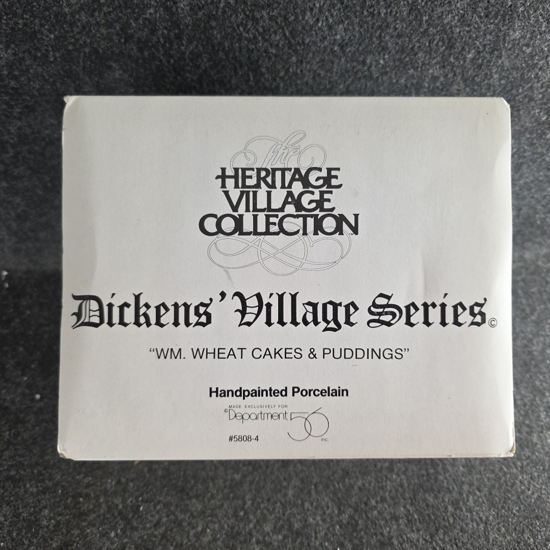 “WM WHEAT CAKES AND PUDDINGS” Heritage Village DEPT 56 Dickens’ Series #5808-4