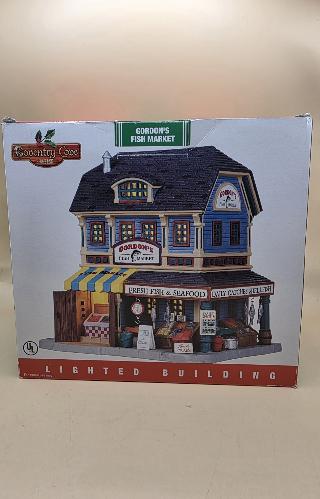 Lemax Coventry Cove Gordon’s Fish Market 55945 Retired Lighted Building Village